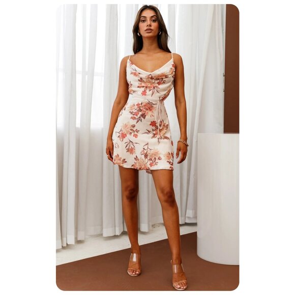 Here Comes The Sun Selfie Leslie Sweet Memories Velvet Cowl Neckline Slip Dress - Picture 4 of 11